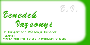 benedek vazsonyi business card